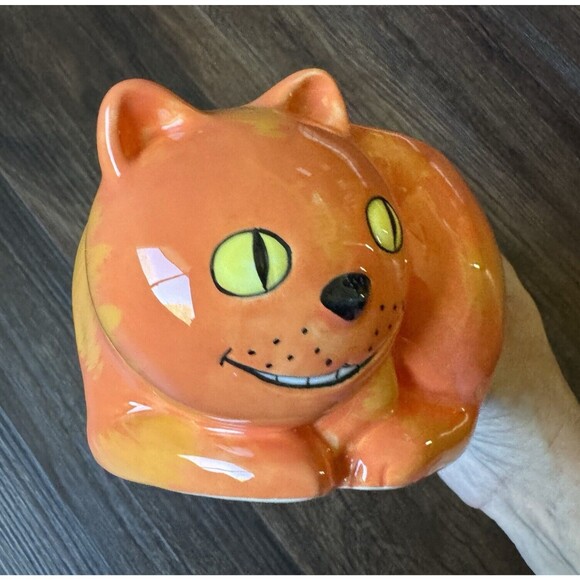 Vintage Mug Carnation Coffee Mate Orange Cheshire Cat Large Collectible Cup - Picture 2 of 7